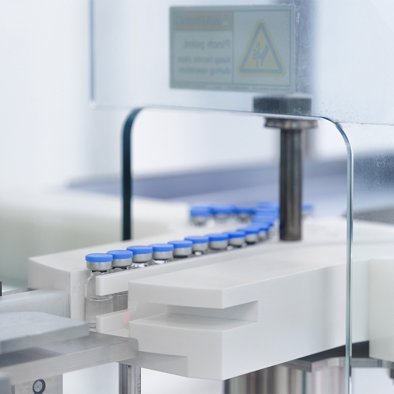 Vials being processed at laboratory site.