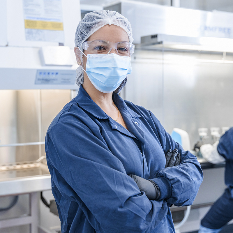 Smiling American Injectables employee. 