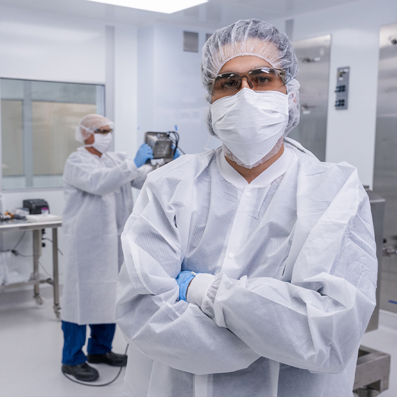 American Injectables employees in full PPE. 